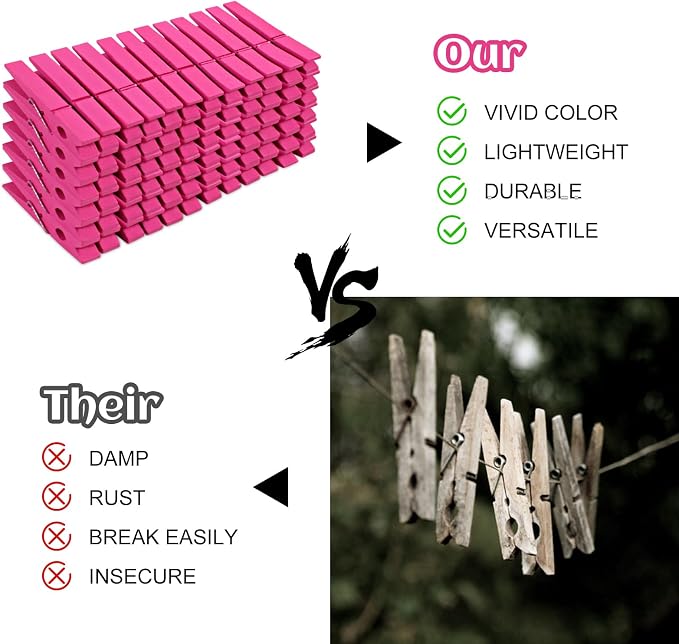 72 Pcs Wooden Clothes Pins, 2.9 Inch Clothes Pins - Image 4