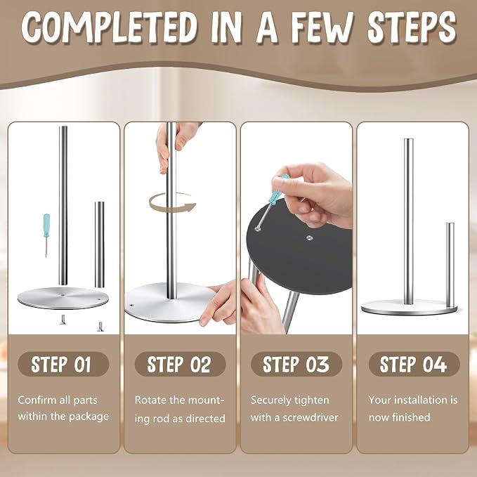 Silver Paper Towel Holder, Countertop Paper Towel Holder - Image 7