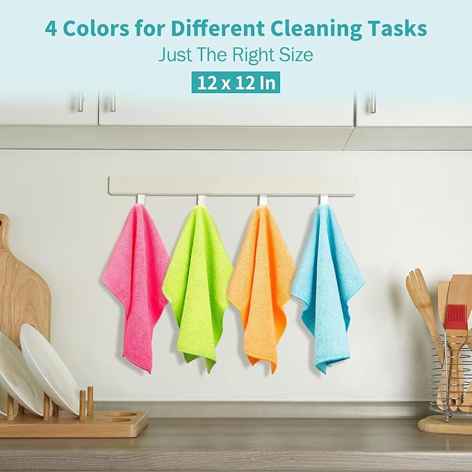 Microfiber Cleaning Cloth, 12 Pack Cleaning Rags, Lint Free Non-Abrasive - Image 2