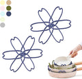 iPROTECT - Stack Expert | Multi-Purpose BPA-Free Silicone Pans & Pots Protector. Set of 2. Trivets for All Cookware Sizes, Protects Coating & Scratches, Dishwasher Safe (Midnight Blue, S)