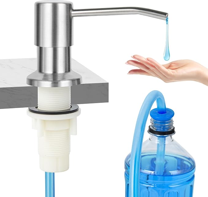 Soap Dispenser for Kitchen Sink, Stainless Steel Countertop Dish Soap Dispenser by YOFOCOO
