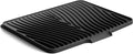 Fuyit Silicone Dish Drying Mat with Raised Drain Lip, Inclined Design, 16" x 13" Heat Resistant Non-Slip Mat for Kitchen Counter or Sink (Black）