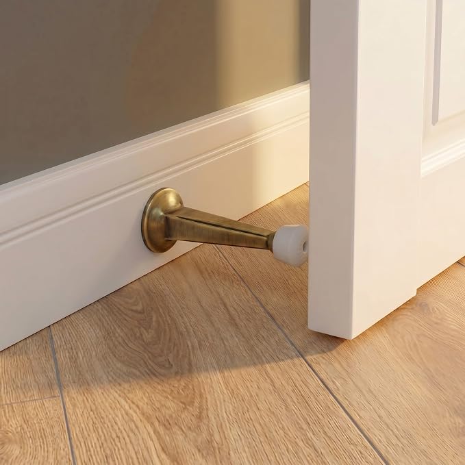 Liberty Premium Door Stop Metal Solid Rigid Door Stopper Brushed 3" - Image 2