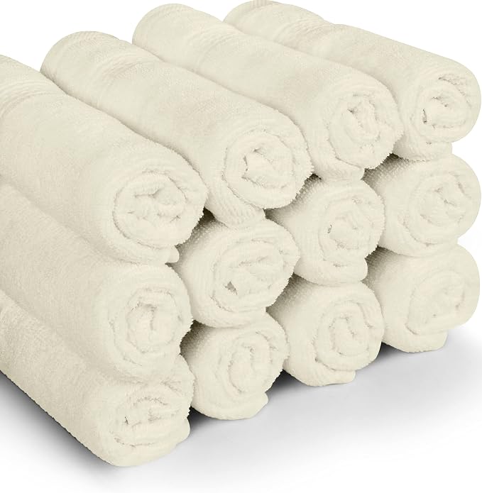 Utopia Towels 12 Pack Premium Wash Cloths, 12x12 in, 100% Cotton, Ivory | - Image 4