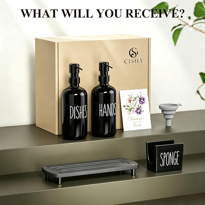 Cisily Black Soap Dispenser Set - Image 7