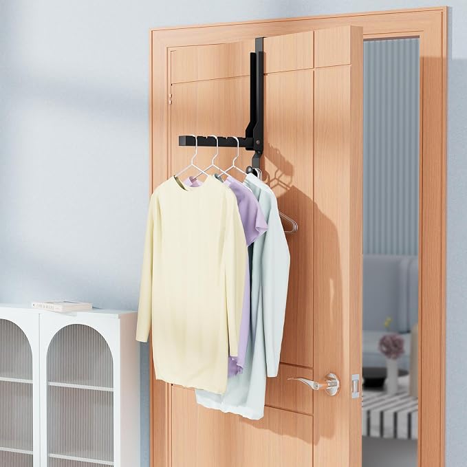 4 Pack Over The Door Hanger Folding Clothes Drying Rack, Folding Hanging Coat - Image 9