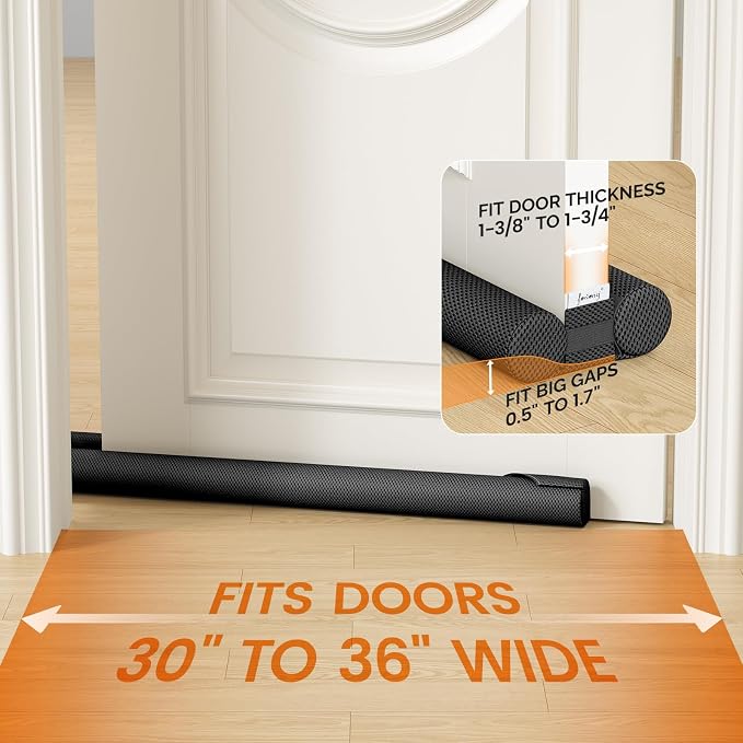 fowong Door Draft Stopper 36", Adjustable Noise Stopper - Image 2
