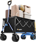 BougeRV Electric Utility Wagon w/ 133Wh Battery, 440 lbs Load Garden Cart, 4" All-Terrain Outdoor Motor-Driven Wagon for Slopes up to 15°, Ideal for Camping, Gardening (Battery Charger NOT Included)