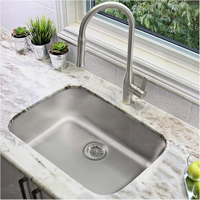Highcraft 9733 Kitchen Sink Stainless Steel Drain Assembly - Image 6