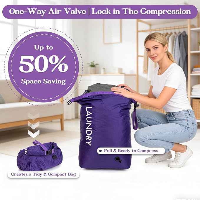 Travel Laundry Bag, Vacuum Compression Dirty Clothes Travel Bag - Image 4