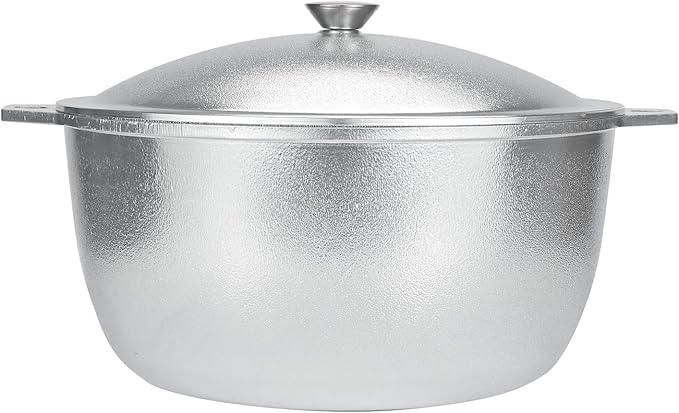 Cast Aluminum Dutch Oven Pot - Caldero/Kazan for Pilaf, Stews | Coating-Free, Even Heat & Fast Cooking Dutch Oven with Lid (13L)