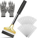 Razor Blade Scraper with 20 PCS Extra Blades and Gloves. | 4"Heavy-Duty Floor by wanguan