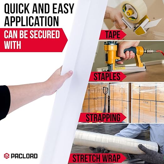 Extra-Wide 48" x 3" x 3" Reinforced Cardboard Edge Protectors (Pack of 36) – 0.225" Heavy-Duty Thickness – Cardboard Edge Protectors for Shipping – American Quality Pallet Edge Protector