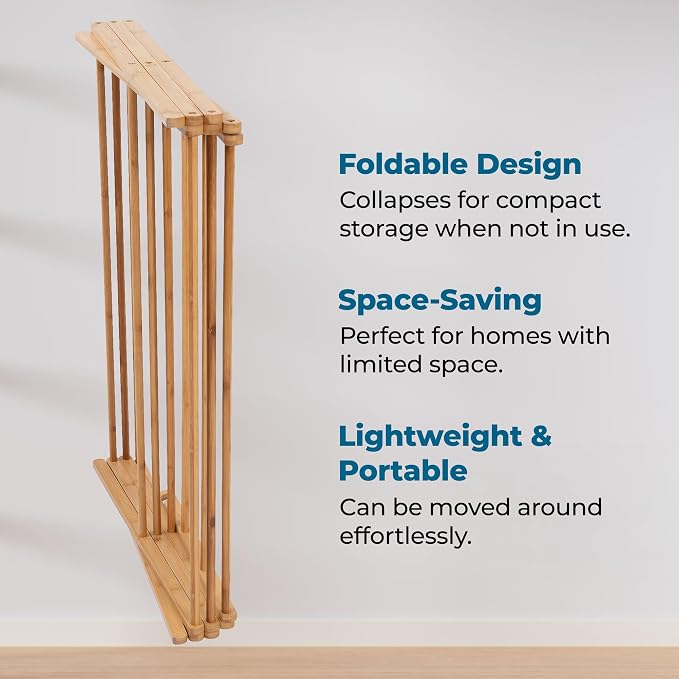 Honey-Can-Do Collapsible Bamboo Drying Rack – Sturdy & Foldable Laundry Drying - Image 6