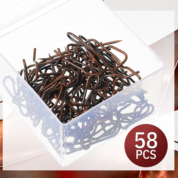 Outus 58 Pack Metal Curtain Hooks Pin-On Drapery 1.2x1, - Image 3