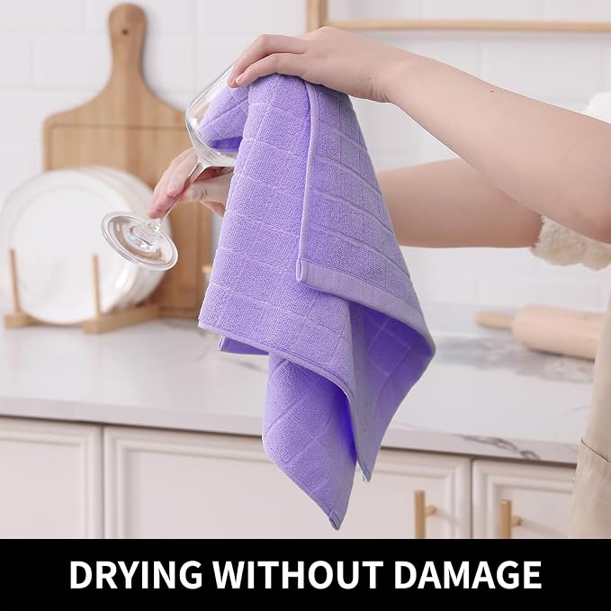 Homaxy 100% Cotton Terry Kitchen Towels, 8 Pack - Image 4
