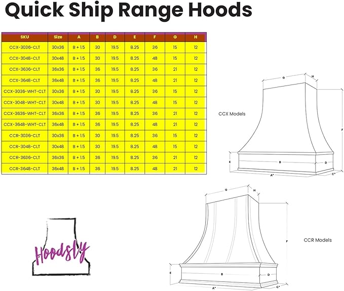 Curved Range Hood (37.5" W x 48" H) – Handcrafted in the USA – Premium Cabinet-Grade Plywood & White Maple Veneer – Seamless Fit with TradeWinds Ventilation Units – High-End Kitchen Focal Point