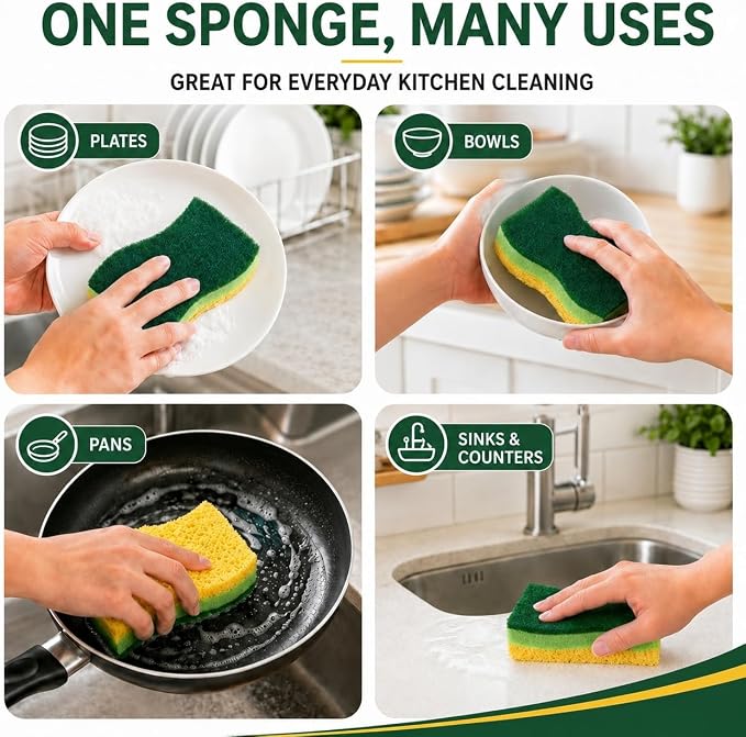 12 PCS Sponges Kitchen, Non Scratch Scrub Sponges - Image 8