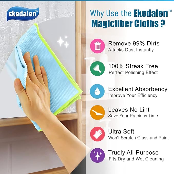Ekedalen Microfiber Cleaning Cloth Lint Free Glass Polish - Image 3