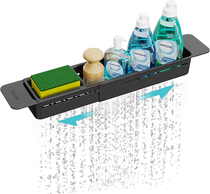 NiHome Extendable Kitchen Sink Caddy Extra Long Brush Sponge Storage Holder by NiHome
