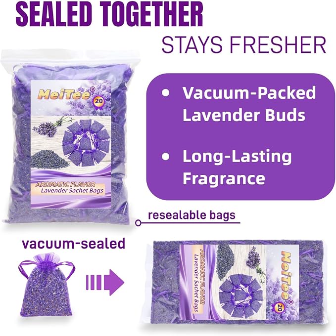 French Lavender Sachets, 20 Pack - Image 8
