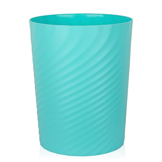 UUJOLY Plastic Small Bathroom Trash Can Wastebasket Garbage Can, Light Blue | by UUJOLY