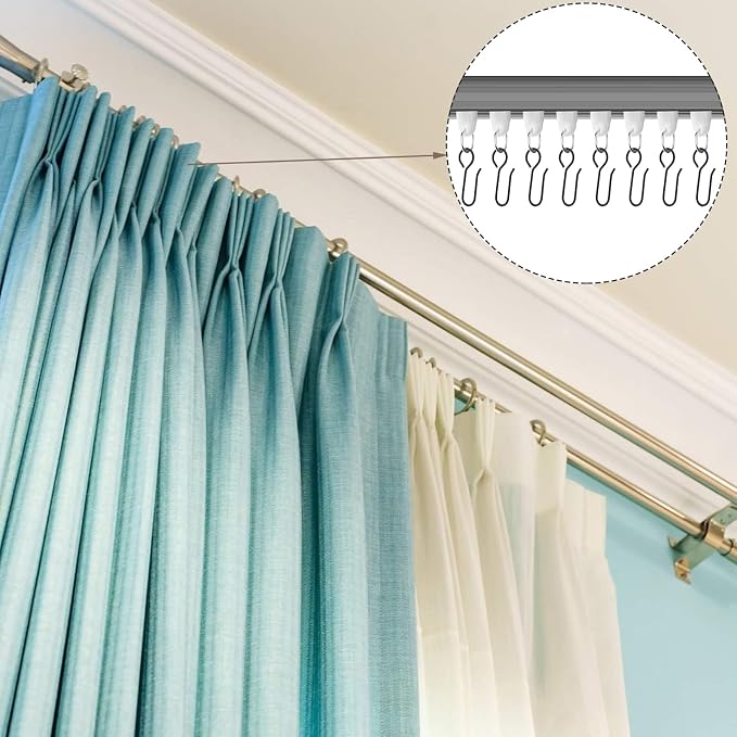 Jetec 60 Pcs Metal Curtain Track Hooks S Shaped - Image 5