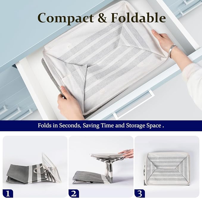 2 Pack Laundry Baskets 100L Extra Large, Waterproof Freestanding Collapsible - Image 4