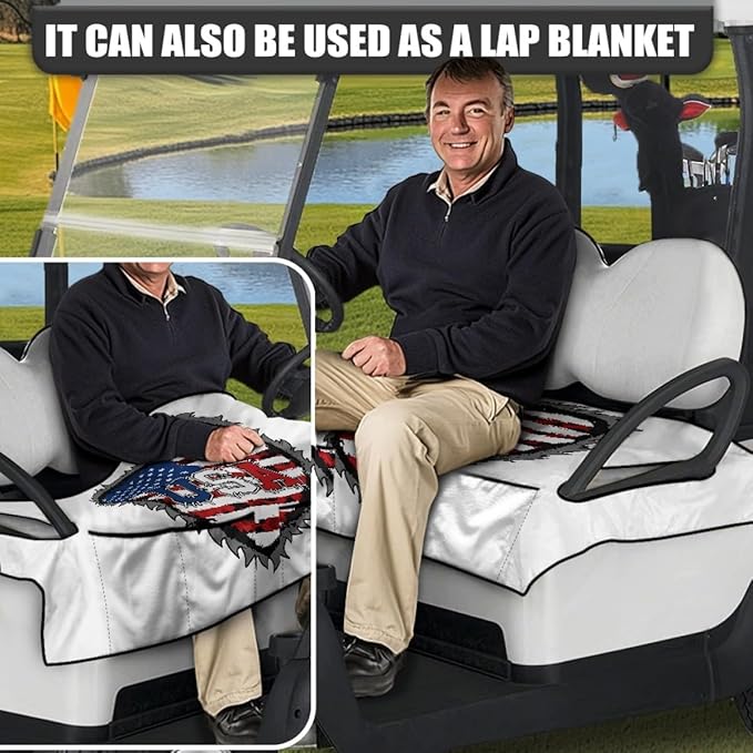 Golf Cart Seat Cushion Cover Featuring Waterproof Protection and Sweat Absorbing Fabric, Designed for Golf Courses, Communities and Utility Use