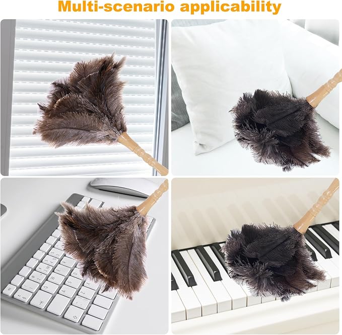 Genuine Ostrich Feather Duster 15 inch | Natural Fluffy Reusable Real - Image 6