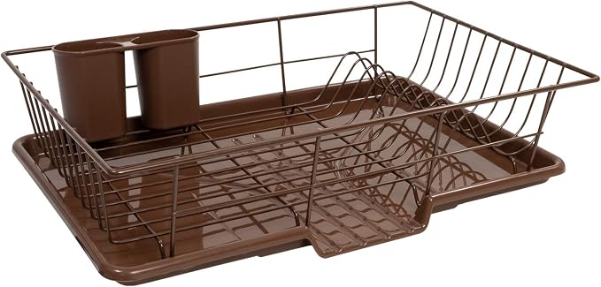 Sweet Home Collection Space-Saving 3-Piece Dish Drainer Rack Set: Efficient by SweetHomeCollection