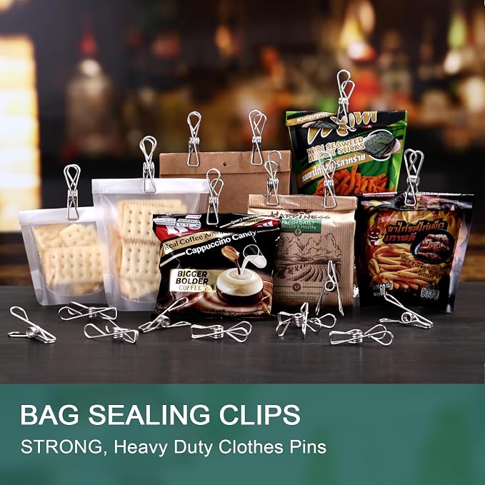 20 PCS Clothes Pins Heavy Duty Outdoor Metal Clothespins Bags Photo Clips | pin - Image 2