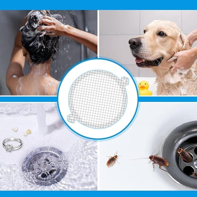 35 Pack Hair Catcher Shower Drain Disposable Mesh Stickers - Image 3