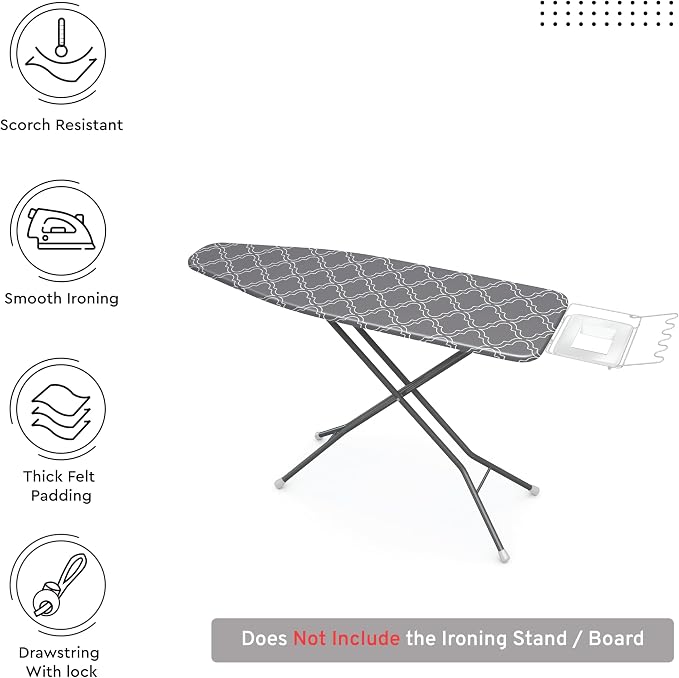 Encasa XO Ironing Board Cover and Pad, Thick Felt 54"x15" - Image 3