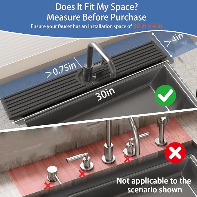 Fast Drying Kitchen Sink Splash Guard, Durable Stone Kitchen Faucet Mat - Image 2