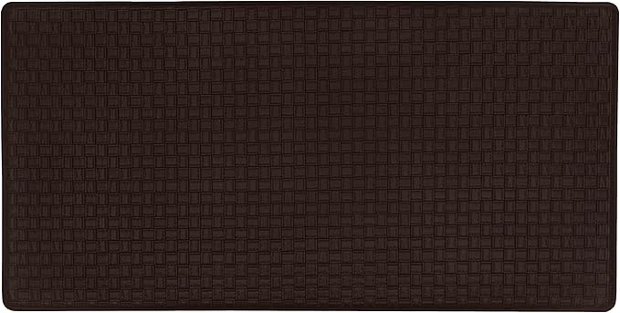 Achim Home Furnishings Woven-Embossed Faux-Leather Anti-Fatigue Mat - 20in x 39in - Black