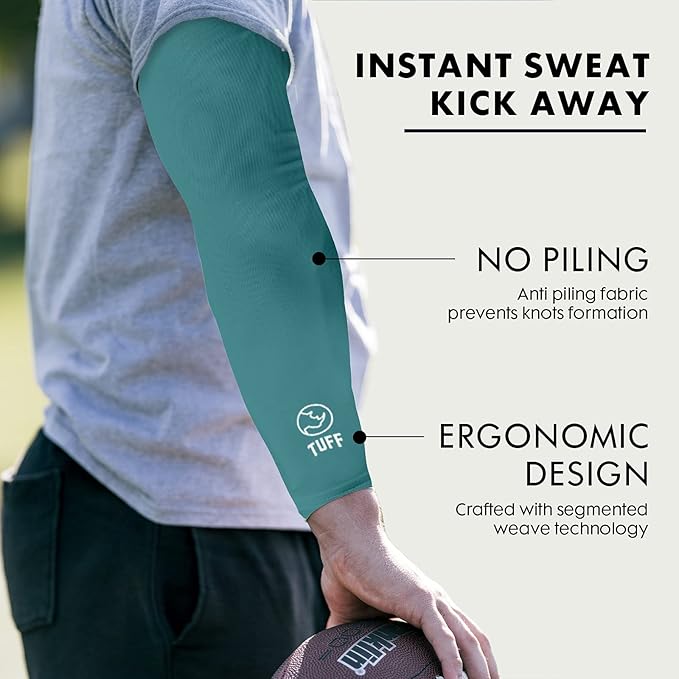 TUFF Compression Cooling Arm Sleeves - UPF 50 Arm Sleeves for Men & Women…
