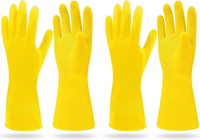 SteadMax 1 Pair Cleaning Gloves, Reusable Natural Rubber Dish Gloves, Latex - Image 8