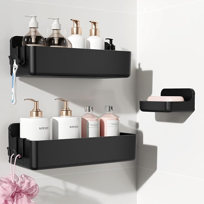 Nieifi Adhesive Shower Shelves, 3 Pieces by Nieifi