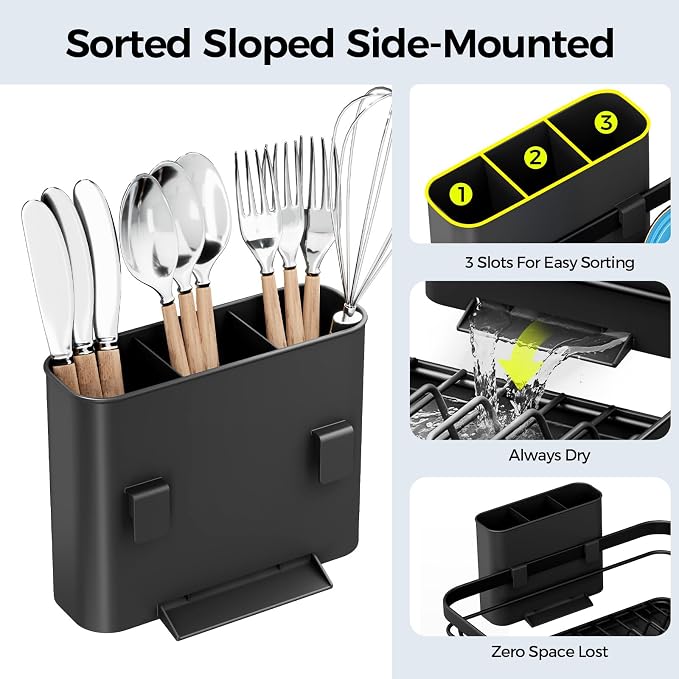 Urakify Dish Drying Rack for Kitchen Counter, 16.5" L x 12.2" W, Sink Dish Rack - Image 7