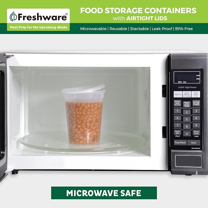 Freshware Food Storage Containers 32 oz Plastic Deli Containers - Image 4