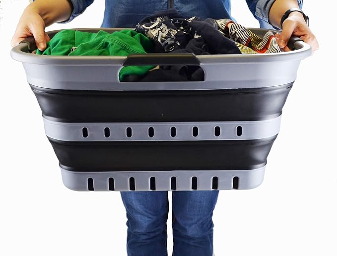SAMMART Set of 2-30L Collapsible Plastic Laundry Basket - Image 6