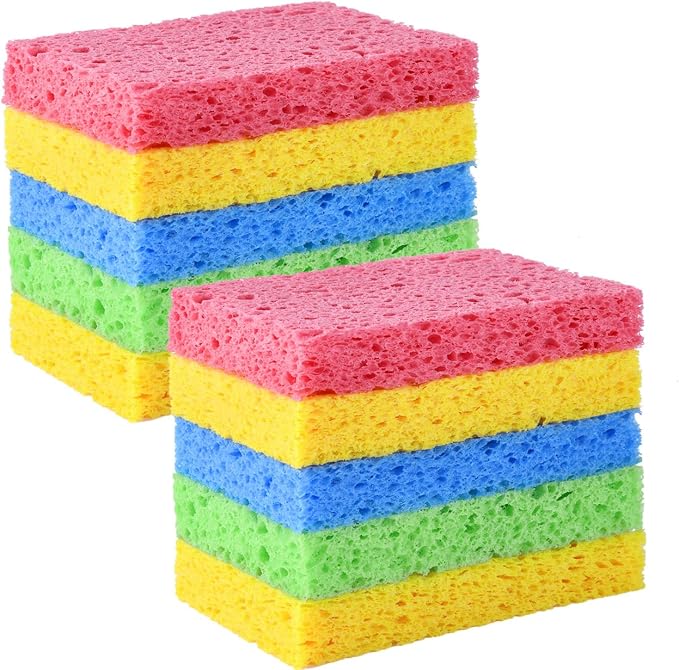 YoleShy Sponge Kitchen Natural Cellulose Sponges 10 Pack Compressed Sponges by YoleShy