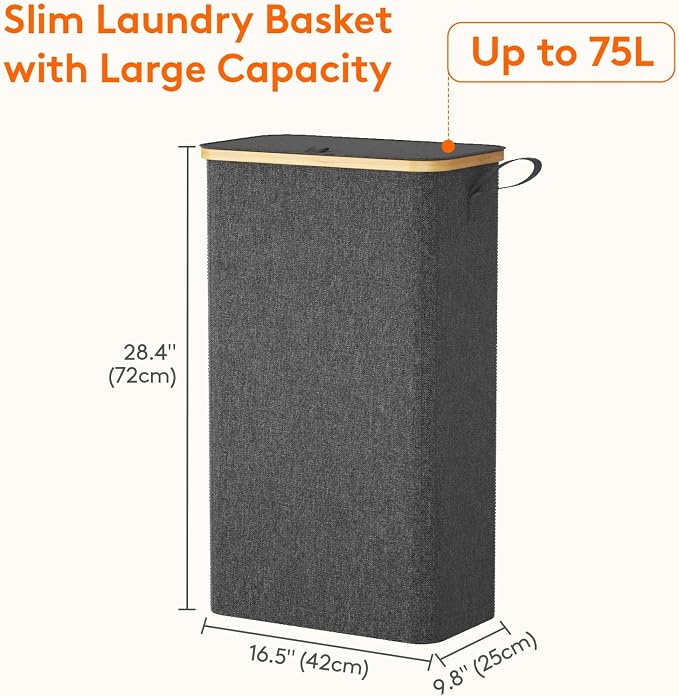 Lifewit 75L Slim Laundry Hamper - Image 3