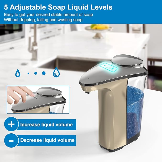 Automatic Soap Dispenser, 17oz Touchless Liquid Dish Soap Dispenser Kitchen | - Image 4