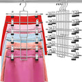 Pants Hangers with Clips, Space Saving Hanging Closet Organizer-6 Tiers Skirt by Lumigens