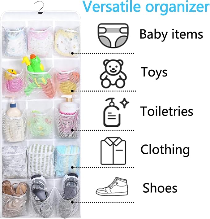 MISSLO 30 Large Pockets Dual Sided Hanging Baby Shoe Organizer - Image 5