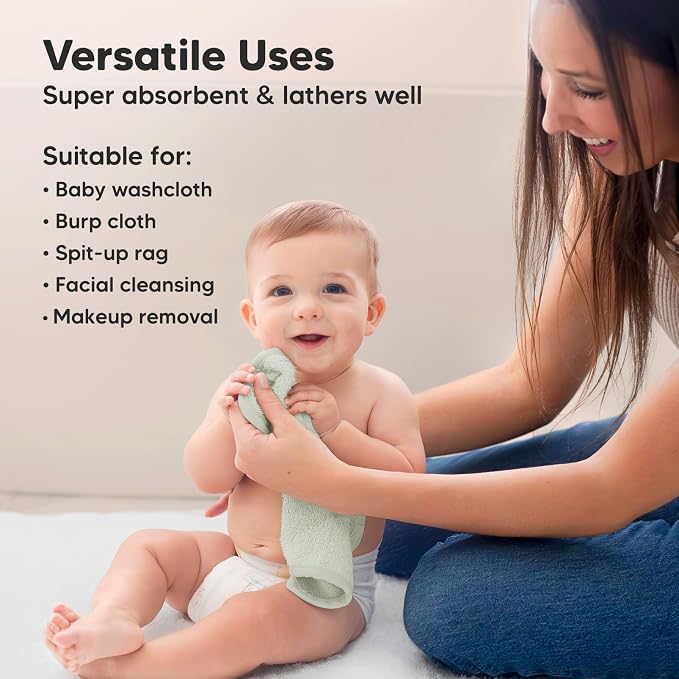 6pk Baby Washcloths, Soft Absorbent Washcloths - Image 6