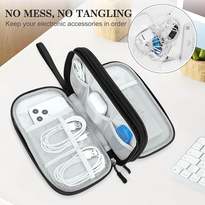 FYY Electronic Organizer, Travel Tech Pouch Bag, Waterproof, Double Layers - Image 5