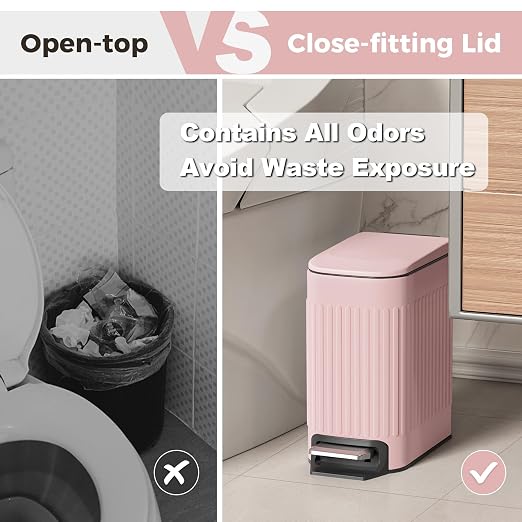 TrashAid Slim Bathroom Trash Can - Image 5